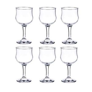 Verres de Boissons avec Pieds (6 Pcs), Verrerie de table pour limonade & Jus