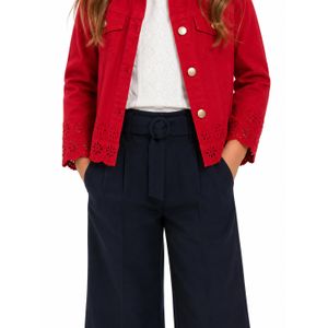 Mayoral Pantalon fille élégant ceinturé bleu marine