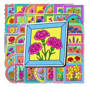 Enrichissez vos objets de tous les jours avec des autocollants aux motifs floraux encadrés et vibrants, lot de 50 pièces, parfaits pour les ordinateurs portables, les bouteilles d'eau, les journaux et plus encore