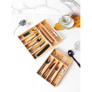 Plateau Organisateur en Bois Clair – Pour Couverts et Ustensiles