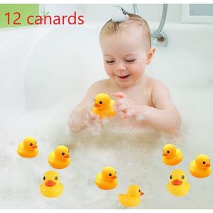 Lot de 12 canards de bain jaune flottant pour bébé, jouet de piscine pour tout-petits et enfants