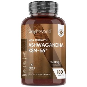 WeightWorld أشواغاندا - 1500 ملغ - 180 قرصًا - صنع في المملكة المتحدة