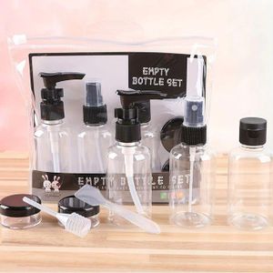 Ensemble de bouteilles de voyage avec trousse de toilette, flacon de lotion vide, flacon pulvérisateur, kit de pot de crème