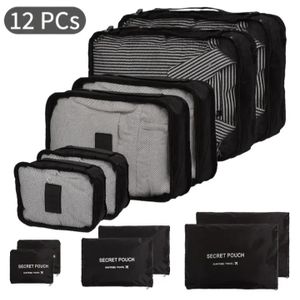 Ensemble de 12 sacs de rangement de voyage adaptés à l'organisation des bagages