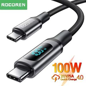 ROCOREN Câble USB Type-C PD 100W avec Affichage LED, Charge Rapide 5A 1M