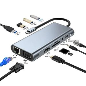 TD® Station d'accueil multifonction pour ordinateur portable 12 en un, station  d'accueil de type C, double station d'accueil HDMI VG - Cdiscount TV Son  Photo