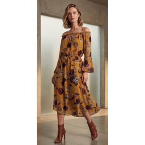 New Collection Robe jaune dress style doux , classique romantique et élégante Sexy,  pour bureau boulot, été, fête
