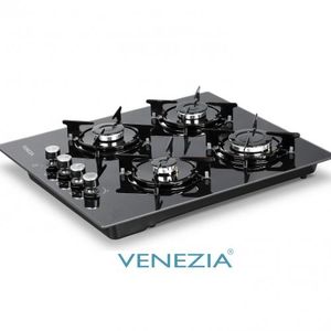 Venezia Plaque De Cuisson En Verre Trempe 60x50  Cm Grille En Metal - Allumage Électrique - Model Italie