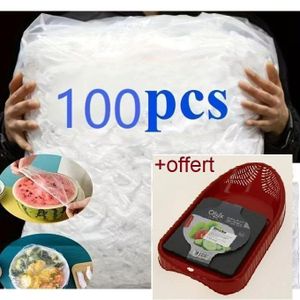 lot de 100 sac de conservation alimentaires élastiques jetables plus planche à découper QLUX offert