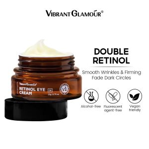 VIBRANT GLAMOUR – crème pour les yeux au rétinol, estompe les cernes, les ridules, élimine les poches, Anti-rides, Anti-vieillissement, raffermit et illumine la peau, 20g