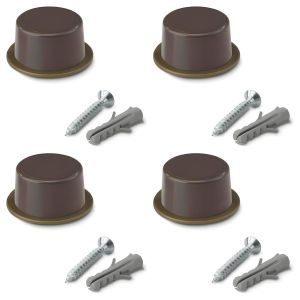 Lot de 4 - Butée de Porte Marron - Protection Murale et Anti-Bruit - Usage Intérieur Résidentiel - Lot de 2 Pièces