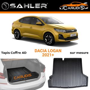 SAHLER Tapis de coffre 4D Dacia Logan III sur mesure imperméable antidérapant et sans odeur
