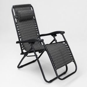 Chaise longue pliable avec coussin – idéale pour l’extérieur, facile à ranger