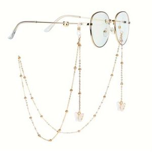 Chaînes de Lunettes Antidérapant Collier Papillon Adorable (Blanc)
