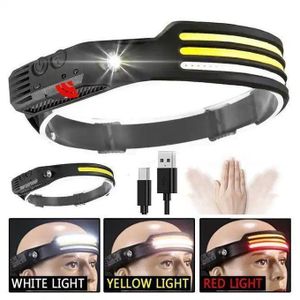 Lampe Frontale LED – 10 Modes d’Éclairage – Induction Sans Contact – Ultra Large 230° – Rechargeable USB – Camping & Sport