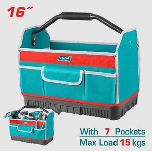 TOTAL Sac à Outils Rigide avec Poignée en Acier et Base Renforcée - Charge 15kg