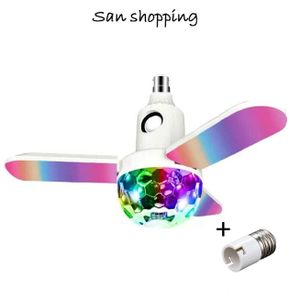 Ampoule LED Bluetooth Music Lampe Crystal Magic Ball Light RGB B22 Loudspeaker + Douille convert B22 to E27