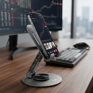 Joko Support téléphone et tablette, pliable et rotatif à 360°, base ronde métallique stable JK-H60