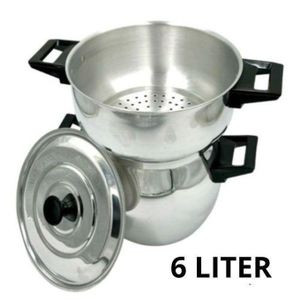 Couscoussier Cuit Vapeur Faitout 3 en1- 6 Litres - Acier Inoxydable Haute Qualité