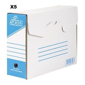 sicla 5 Boites Archive Grand 38,5X30 DOS 13,5cm Standard,Carton Ondulé