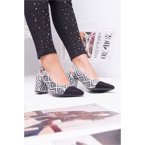 My papuci Chaussures à talons à motifs en daim Jannie