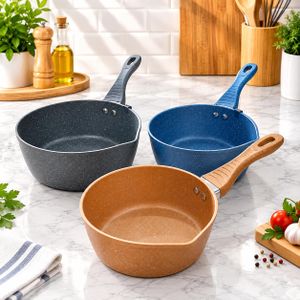 Set de 3 Casseroles Antiadhésives Effet Granité – 16, 18 et 20 cm