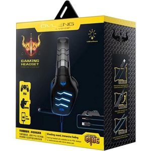 Ovleng Casque Gaming GT86 Usb + 3,5 mm Sur le Casque Sur-oreau Filaire Annulation de Jeu de Sports Électroniques Avec Lumière LED 