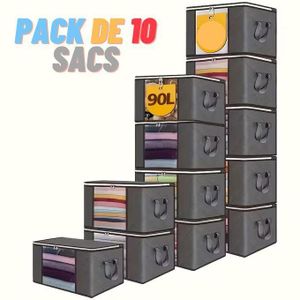 10 Sac de rangement stockage de vêtements et de literie grande capacité ,