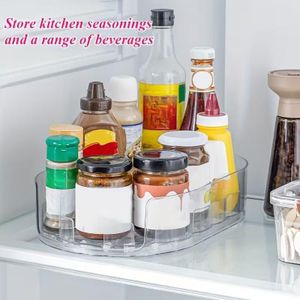 Nouvel organisateur de réfrigérateur, étagère de rangement de cuisine, plateau tournant pour boissons et épices, étagère de rangement de cuisine, outils de tri