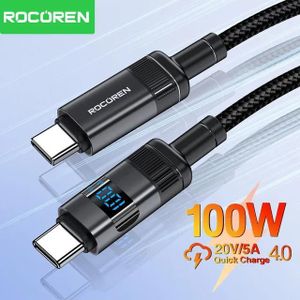 ROCOREN Câble USB-C 100W avec Affichage Digital – USB-C vers USB-C PD 3.1 Charge Rapide 5A 1 Mètre