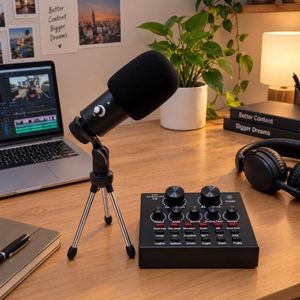 Microphone Condensateur Professionnel – Son Clair & Haute Sensibilité