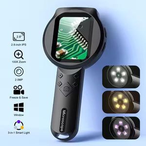 Loupe numérique avec écran IPS de 2.8 pouces, 100X, Microscope portable 2MP rechargeable USB 
