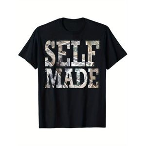 T-shirt graphique unisexe à faire soi-même pour hommes et femmes avec un motif de billet de  dollars - T-shirt de motivation décontracté à col rond et manches courtes, idéal pour la salle de sport, l'entraînement et le quotidien - Coupe toutes saisons, 