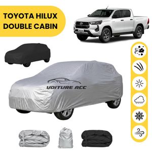 Bâche voiture imperméable double face – Protection complète contre pluie, soleil et poussière + sac offert ( TOYOTA HILUX DOUBLE CABIN )