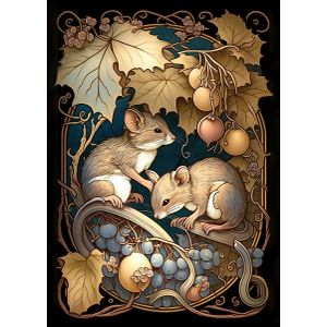 Mouse mice art nouveau  Poster Chambre Haute Qualité