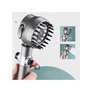 Pomme de douche haute pression avec filtre, douchette à 3 modes, brosse massage