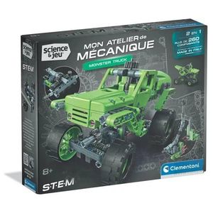 Clementoni Jeu de construction Monster truck 2 modèles à faire Mon atelier de mécanique