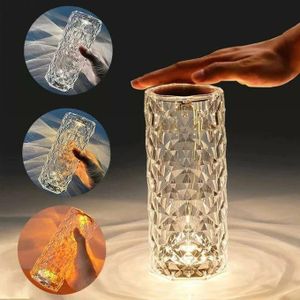 Lampe de Table Cristal Tactile Effet Diamant - Ambiance Lumineuse et Moderne