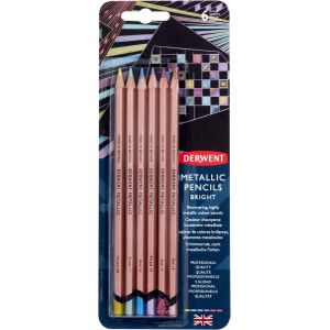 Derwent Set de 6 Crayons métalliques aux couleurs vives