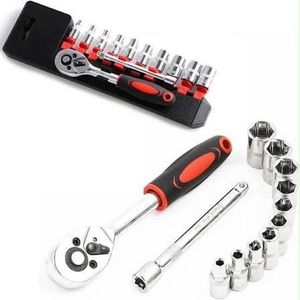 Coffret de Douilles avec Cliquet et Accessoires - Outils à Main pour Atelier et Garage - Marque, Couleur, Design et Modèle Aléatoires
