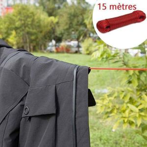 Offre RamadanCorde à Linge 15 mètres avec Revêtement en Plastique, Corde à Linge en PVC,Fil Etendoir Linge Exterieur