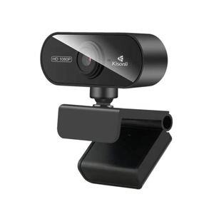 Kisonli  PC-6 Webcam avec microphone, caméra FHD1080P USB pour ordinateur,Teams, streaming, Plug and Play pour PC, Mac