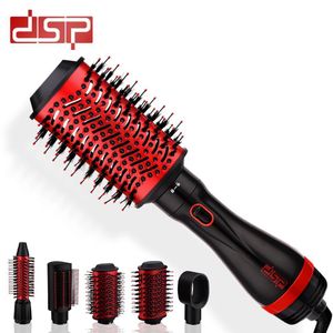 Dsp Brosse à air chaud 5 têtes, sèche-cheveux, lisseur électrique à vent fort, boucleur, peigne à rouleaux, outil de coiffage pour femmes