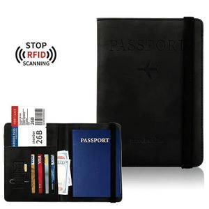 حافظة جواز سفر وحافظة مستندات مع حماية RFID