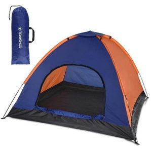 Tente de camping légère TOMSHOO pour 3 à 4 personnes avec double toit pour camping familial, randonnée, plage, pêche