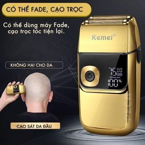 Kemei Machine à Raser pour Barbe et Cheveux, Batterie 1400mAh, Écran LED, Sans Fil