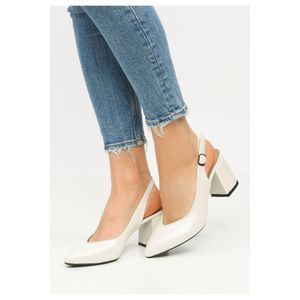 My papuci Chaussures Elena à talons blanches