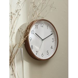 Horloge murale brune au design minimaliste / 30 cm