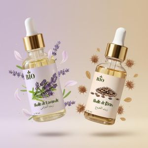 Bio Pack x2 Huile de Lavande 50 ml et de Ricin 30 ml naturel organic