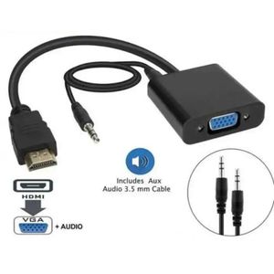 Adaptateur HDMI vers VGA avec Sortie Audio 3,5 mm – Compatible Full HD 1080P
